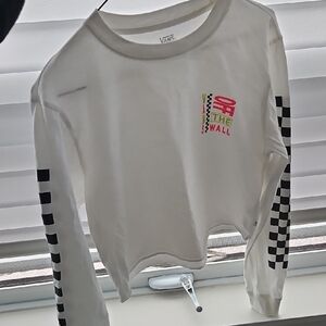 Vans White Long Sleeve Crop Top